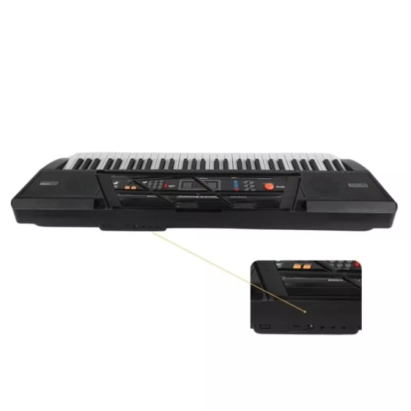 SUPRIMO MQ 6116 61 klavišų vaikų mokymosi klaviatūra su LCD, 128 garsais, 128 ritmais, įrašymu, mikrofono įvestimi, juoda