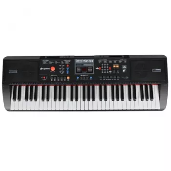 SUPRIMO MQ 6116 61 klavišų vaikų mokymosi klaviatūra su LCD, 128 garsais, 128 ritmais, įrašymu, mikrofono įvestimi, juoda