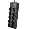 SVEN SF-10E-16 Ilgintuvas su apsauga nuo viršįtampių, 10 lizdų, 16A, 3.6kW, 1.8m, juoda