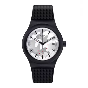 SWATCH New Gent SUTB407 Automatinis Laikrodis 42mm Juodas Bio-šaltinis Plastikas Silikonas