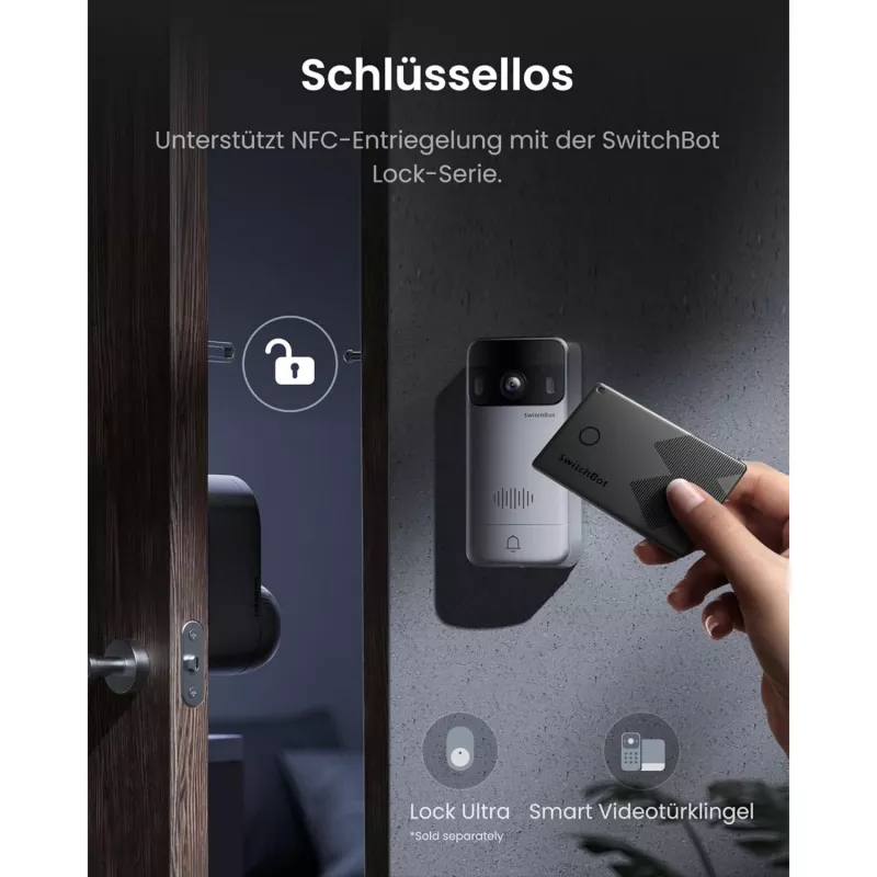 Switchbot SWB VDB-M-SW - WiFi vaizdo skambutis su 4,3 inch spalvotu ekranu (balta/sidabrinė)