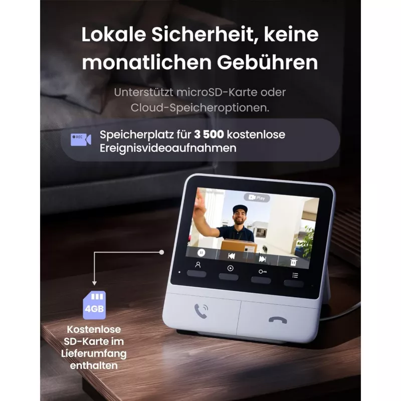 Switchbot SWB VDB-M-SW - WiFi vaizdo skambutis su 4,3 inch spalvotu ekranu (balta/sidabrinė)