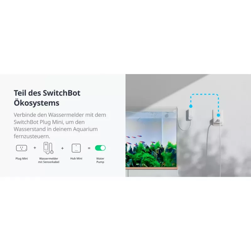SwitchBot Wi-Fi vandens nuotėkio detektorius su jutiklio laidu