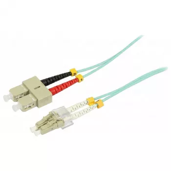 SYNERGY21 Šviesolaidinis jungiamasis laidas 10m LC-SC Duplex 50/125µm OM3 LSZH Aqua 2mm