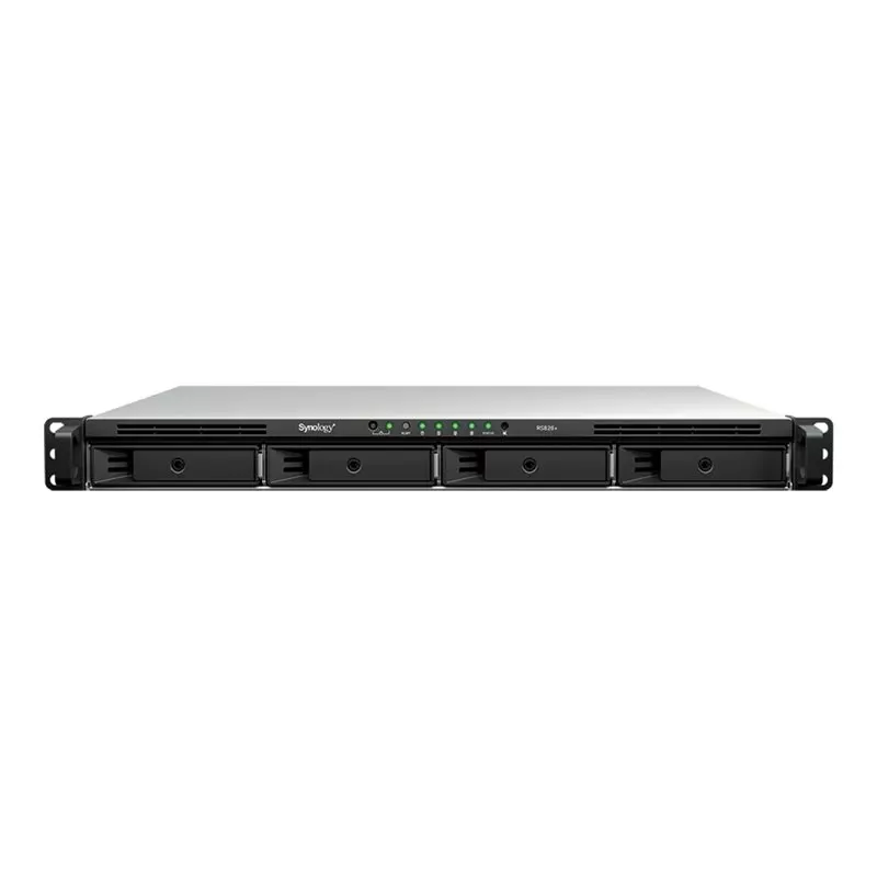 Synology RS826+ 1U stelažinis 4 diskų NAS, AMD Ryzen V1500B, 4GB DDR4 ECC, 4x 1GbE, be diskų