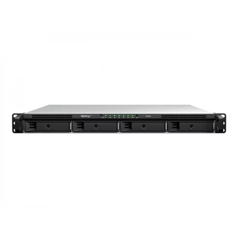 Synology RS826+ 1U stelažinis 4 diskų NAS, AMD Ryzen V1500B, 4GB DDR4 ECC, 4x 1GbE, be diskų