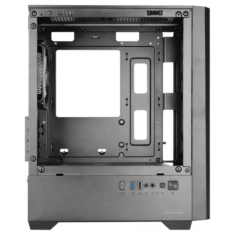 TACENS MARS MC-QUANTUM Mid-Tower ATX Case su 3x120mm FDB ventiliatoriais + 1x120mm ARGB ventiliatoriumi, USB-C, grūdintu stiklu, juoda