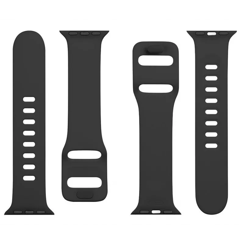 Tactical Apple Watch 38/40/41mm silikoninis laikrodis su sagtimi juodas