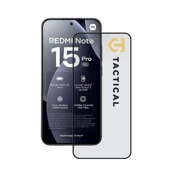 Tactical Glass Shield 5D Grūdinto stiklo ekrano apsauga, skirta Xiaomi Redmi Note 15 Pro+ Juoda