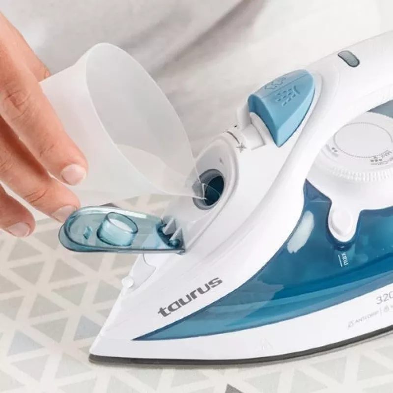 Taurus BALI 3200 X-SLIDE Sausas ir garinis lygintuvas su keraminiu padu, 3200 W, mėlynas, baltas