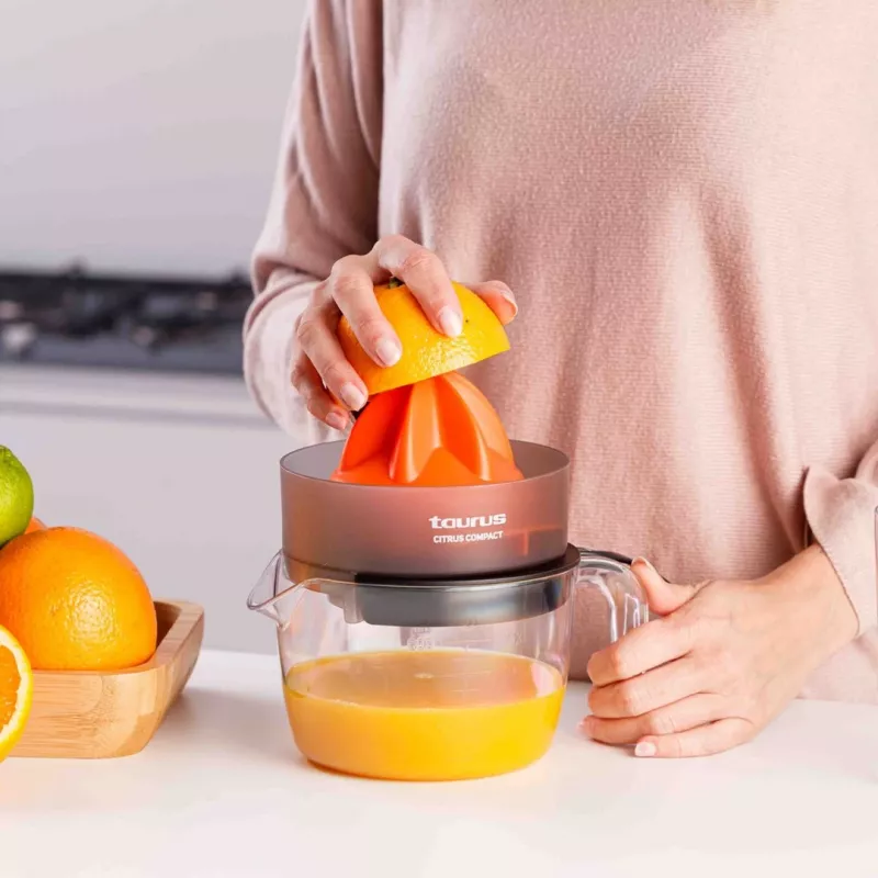 Taurus CITRUS COMPACT elektrinė citrusų sulčiaspaudė 30 W juoda, oranžinė, permatoma