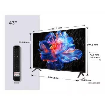 TCL 43P6K 43 colių LED 4K UHD Google TV 60Hz Smart TV