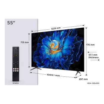 TCL 55C69KS 55 colių 4K Ultra HD QLED išmanusis televizorius su Google TV