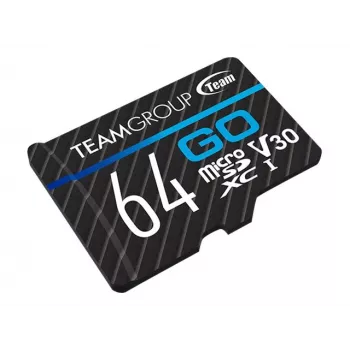 Team Group GO Card MicroSDXC 64GB UHS-I U3 Speed Class 10 V30 A1 su SD adapteriu – juoda