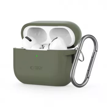 Tech-Protect Apple AirPods Pro 1 / 2 Silikoninis Dėklas su Kabliuku Žalia