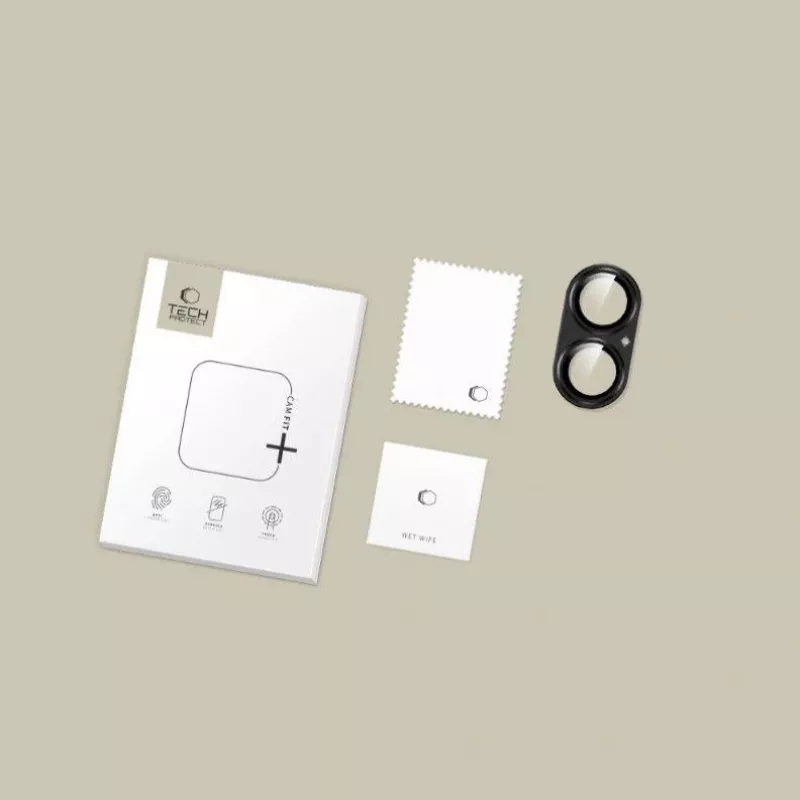 Tech-Protect CamFull Fit+ fotoaparato objektyvo apsauga, skirta Apple iPhone 17, juoda