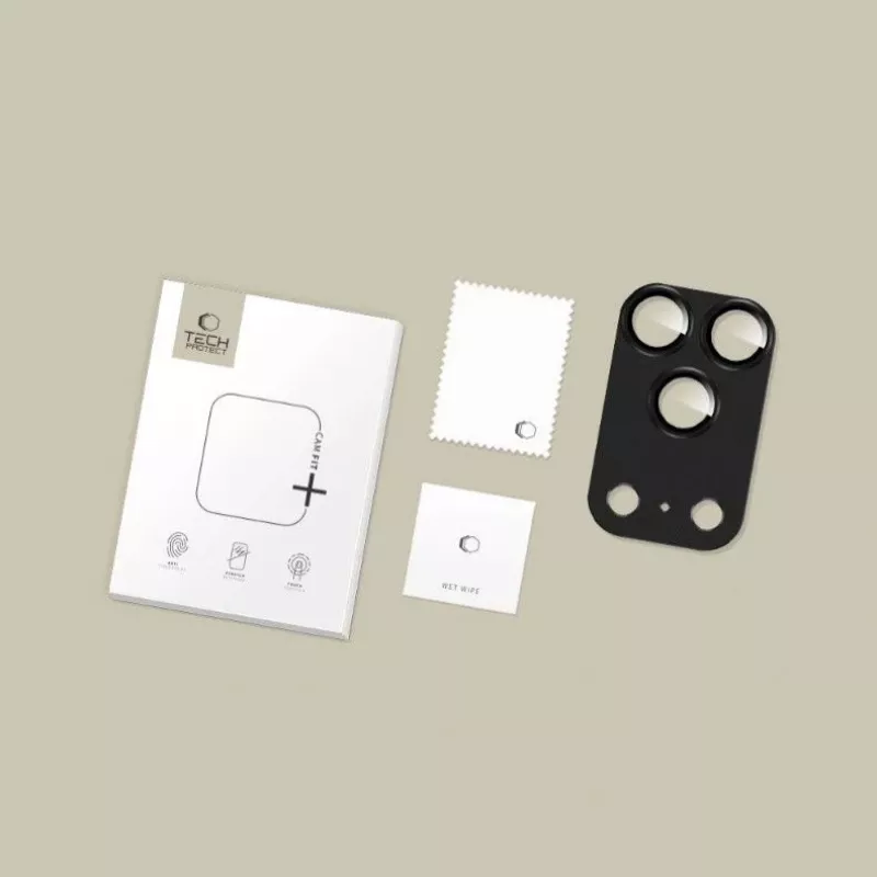 Tech-Protect CamFull Fit fotoaparato lęšio apsauga, skirta Apple iPhone 15 Pro Max - juoda