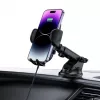 Tech-Protect CM15W-V1 Universalus automobilinis telefono laikiklis su 15W Qi belaidžiu įkrovikliu prietaisų skydeliui ir oro ventiliacijai - Juoda