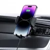 Tech-Protect CM15W-V1 Universalus automobilinis telefono laikiklis su 15W Qi belaidžiu įkrovikliu prietaisų skydeliui ir oro ventiliacijai - Juoda
