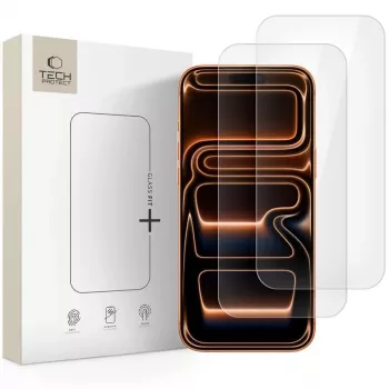 Tech-Protect Glass Fit+ 2 vnt. grūdinto stiklo ekrano apsauga iPhone 16 Pro / 17 / 17 Pro - permatoma