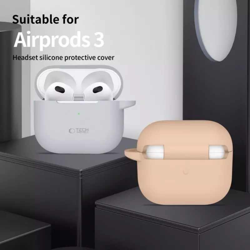 Tech-Protect Silikoninis Dėklas su Kabliu Apple AirPods 3 - Mėlyna