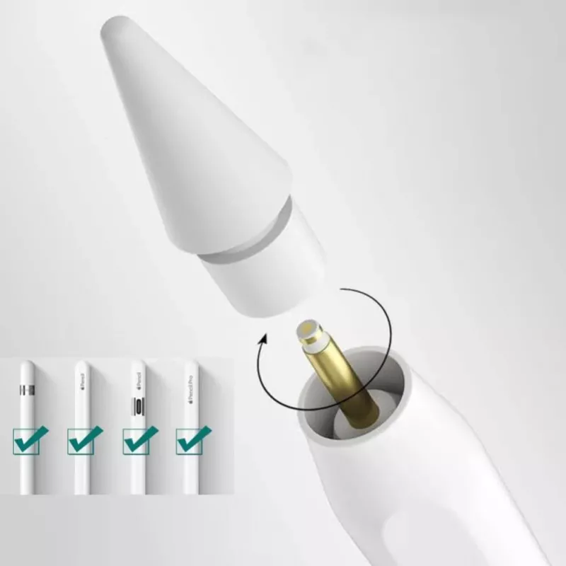 Tech-Protect Apple Pencil antgaliai (4 vnt.) - balti