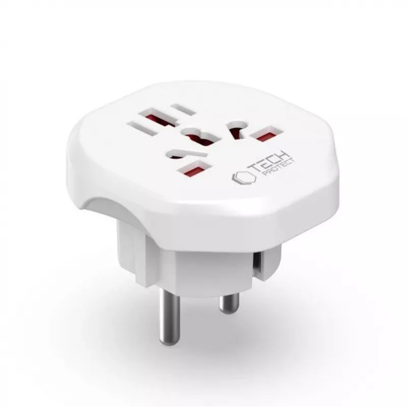 Tech-Protect Universal WL-09 Universalus kelionių adapteris iš EU baltas
