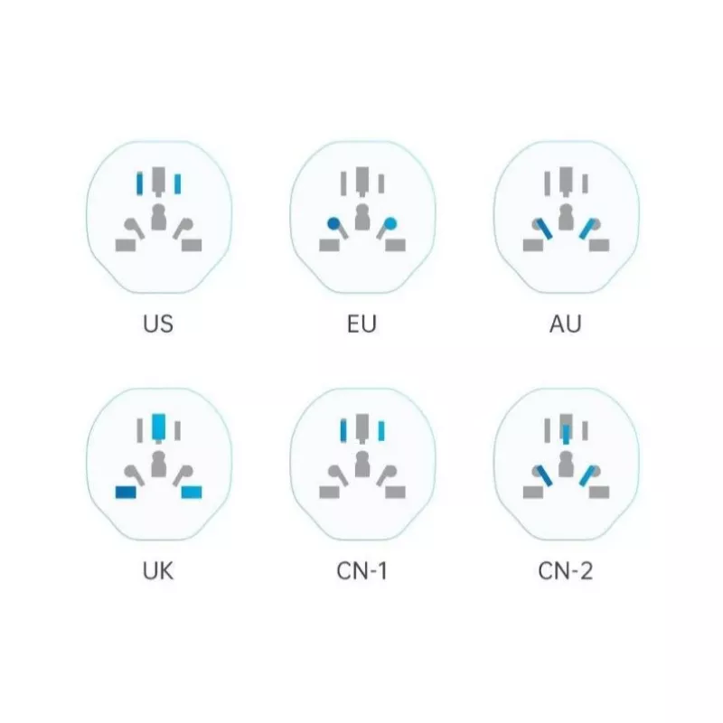 Tech-Protect Universal WL-09 Universalus kelionių adapteris iš EU baltas