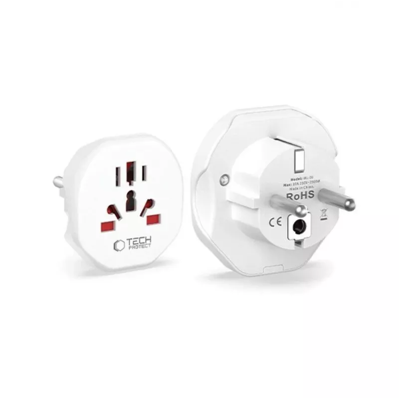 Tech-Protect Universal WL-09 Universalus kelionių adapteris iš EU baltas