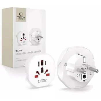 Tech-Protect Universal WL-09 Universalus kelionių adapteris iš EU baltas