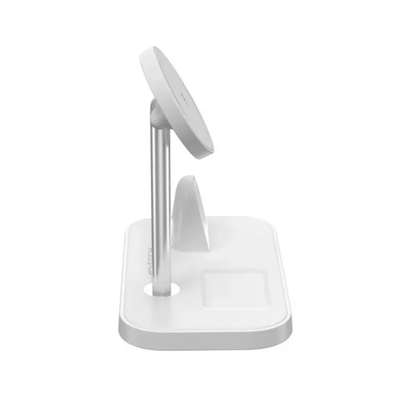 Tech-Protect A22 3 viename magnetinis MagSafe belaidis įkroviklis QI15W, baltas