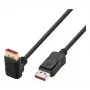 Techly DisplayPort 1.4 kabelis M/M 4K@120Hz 1m juodas su kampu vienoje pusėje ICOC-DSP-A14-010NT9
