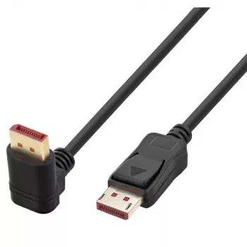 Techly DisplayPort 1.4 kabelis M/M 4K@120Hz 2m juodas su kampu vienoje pusėje ICOC-DSP-A14-020NT9