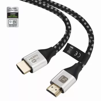 Techly ICOC-HDMI21-8-020T HDMI 2.1 kabelis 8K 10K 48Gbps 2m juodas pintas