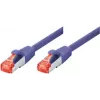 TECLINE Cat 6 S-STP PIMF tinklo kabelis, violetinės spalvos, 0,5 m, plonas apsauginis įlinkimas 71500V