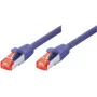 TECLINE Cat 6 S-STP PIMF tinklo kabelis, violetinės spalvos, 0,5 m, plonas apsauginis įlinkimas 71500V