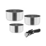 TEESA COOK EXPERT SINGLE HAND puodų ir keptuvių rinkinys su nuimama rankena, 7 dalių, Ø20/24 cm, neprideganti danga, tinka indukcijai, juodos spalvos
