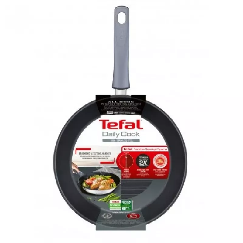 Tefal Daily Cook G7314055 26 cm grilio keptuvė su titano nelipnia danga ir Thermo-Signal indikatoriumi