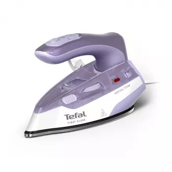 Tefal First Class DB1612E0 kelioninis lygintuvas - 1100 W, nerūdijančio plieno padas, dviguba įtampa, 70 ml talpa, baltas/mėlynas