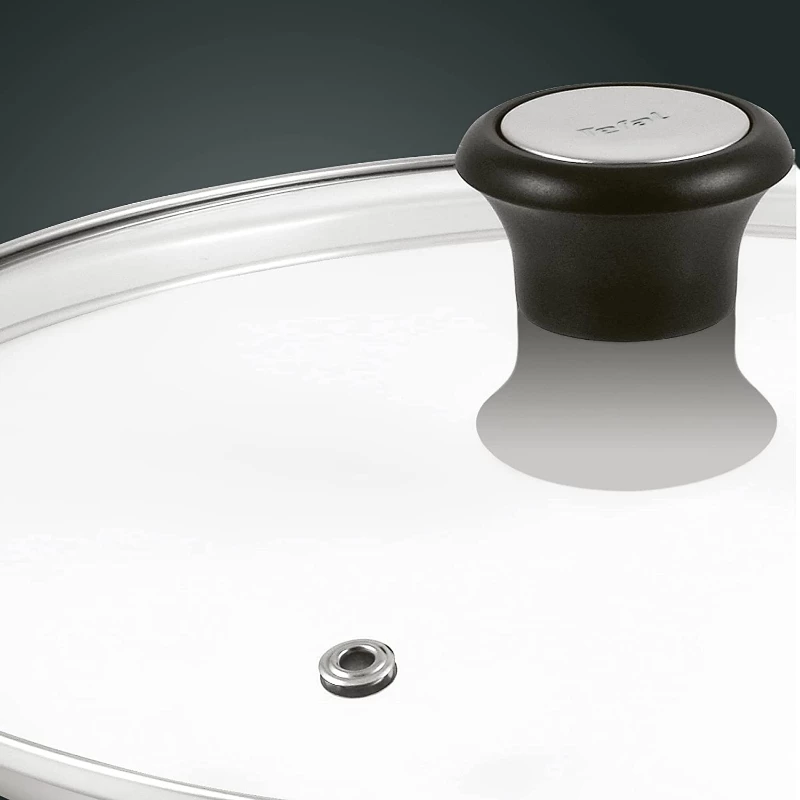 Tefal stiklinis dangtis Ø30cm – grūdinto stiklo dangtis su garų išleidimo anga, nerūdijančio plieno apvadu, tinka plauti indaplovėje