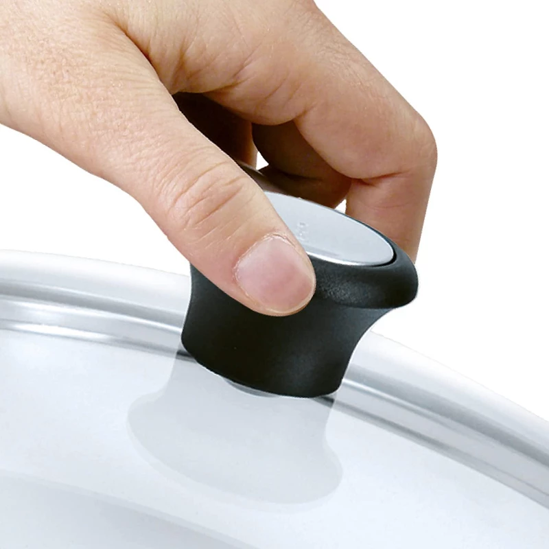 Tefal stiklinis dangtis Ø30cm – grūdinto stiklo dangtis su garų išleidimo anga, nerūdijančio plieno apvadu, tinka plauti indaplovėje