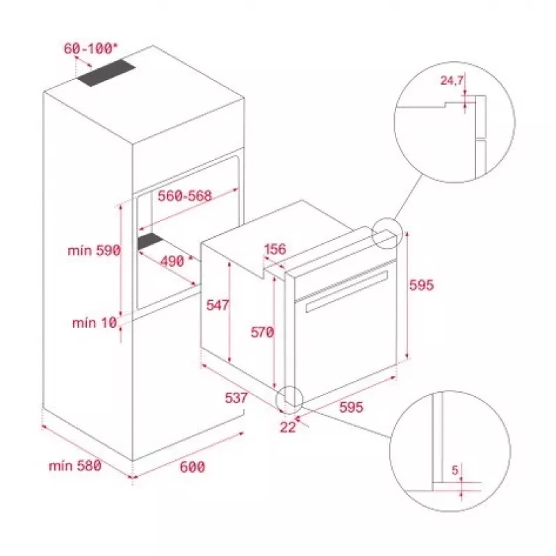 TEKA HSB 6350 SS Įmontuojama elektrinė orkaitė, 70L, A+ energija, nerūdijantis plienas