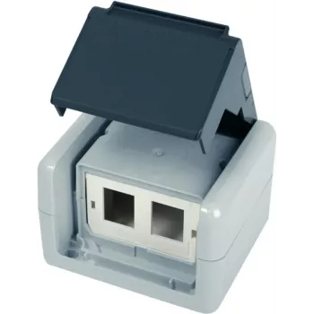 Telegärtner AMJ-SL 2 prievadų RJ45 paviršinio montavimo lizdas Cat.6A ekranuotas, grynai baltas