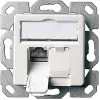 Telegärtner AMJ45 8/8 K Up/50 Cat.6A įleidžiama duomenų rozetė, 2x RJ45, ekranuota, perlų balta RAL 1013 J00020A0501