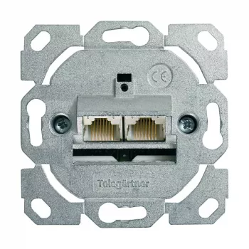 Telegärtner AMJ45 duomenų lizdo modulis, 2 prievadų RJ45, Cat.6A ekranuotas, 10G, be įrankių IDC, cinko korpusas