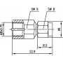 Telegärtner Inter-Series koaksialinis adapteris SMA male į FME male 50 Ohm