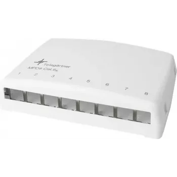 Telegärtner Mini Distributor MPD8 AMJ/UMJ TH35/AP - paviršinio montavimo paskirstymo dėžutė -Alpine White - 8 prievadai (H02000A0103)