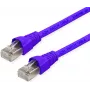 Telegärtner MP8 FS 500 Cat 6a S/FTP komutacinis kabelis, RJ-45 vyriškas į RJ-45 vyrišką, 0,5 m, violetinės spalvos, su apsauga nuo užkabinimo