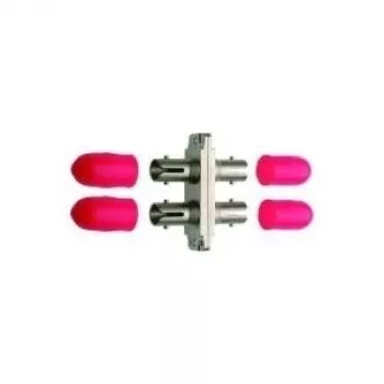 Telegärtner ST Female į ST Female Duplex Fiber Optic Coupler, Flange Mount, Zirconia Ceramic Ferrule, Nickel-Plated Brass Housing, <0.2 dB Insertion Loss J08011A0017