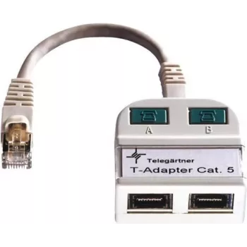 Telegärtner Token Ring Splitter RJ45 vyriškas į 2x RJ45 moteriškus ekranuotas šviesiai pilkas J00029A0011